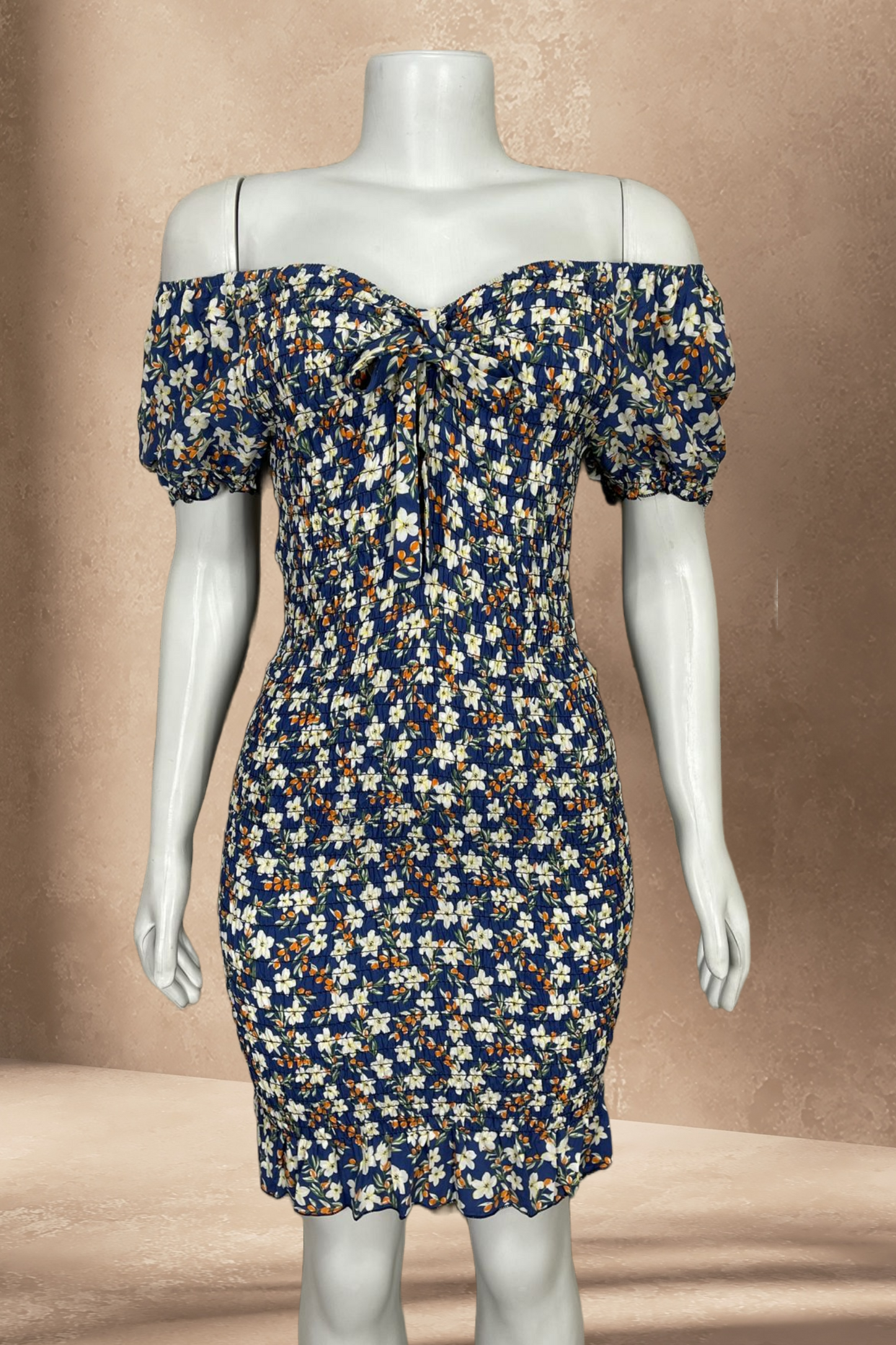 Off-the-Shoulder Ruffle Floral Dress