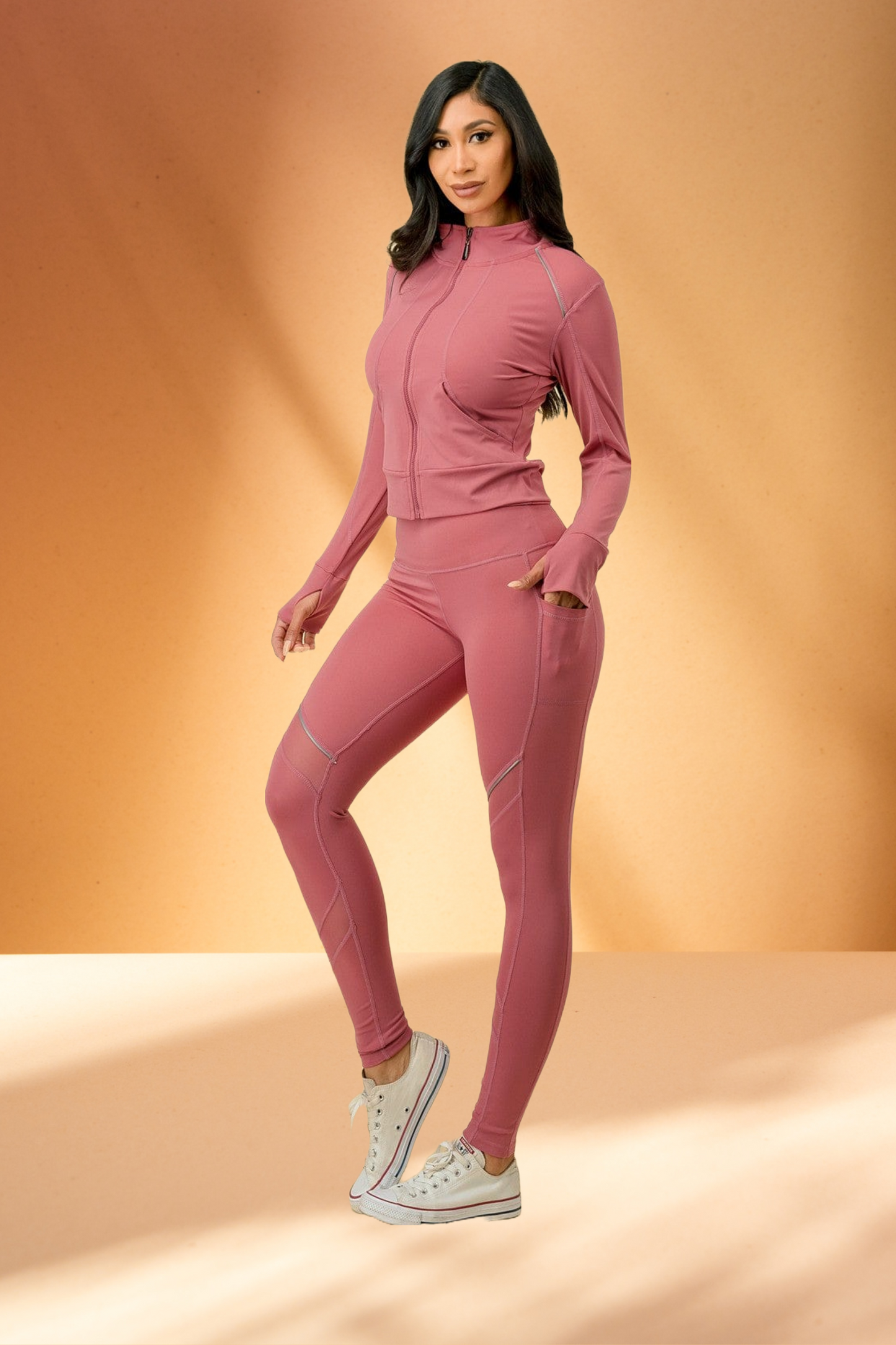 Mesh Style Activewear 3 Piece Set
