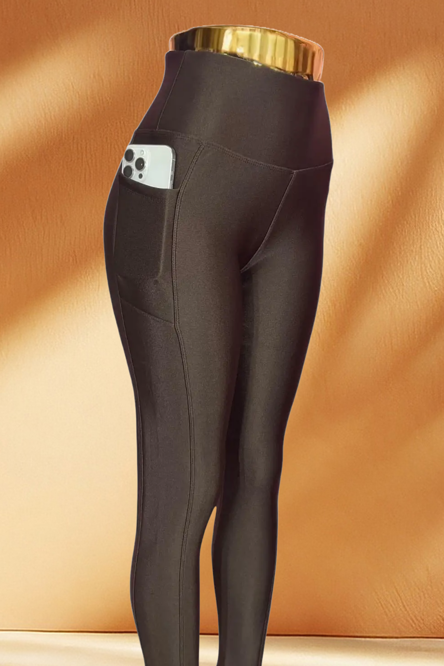 Shiny Fleeced Legging With Pockets