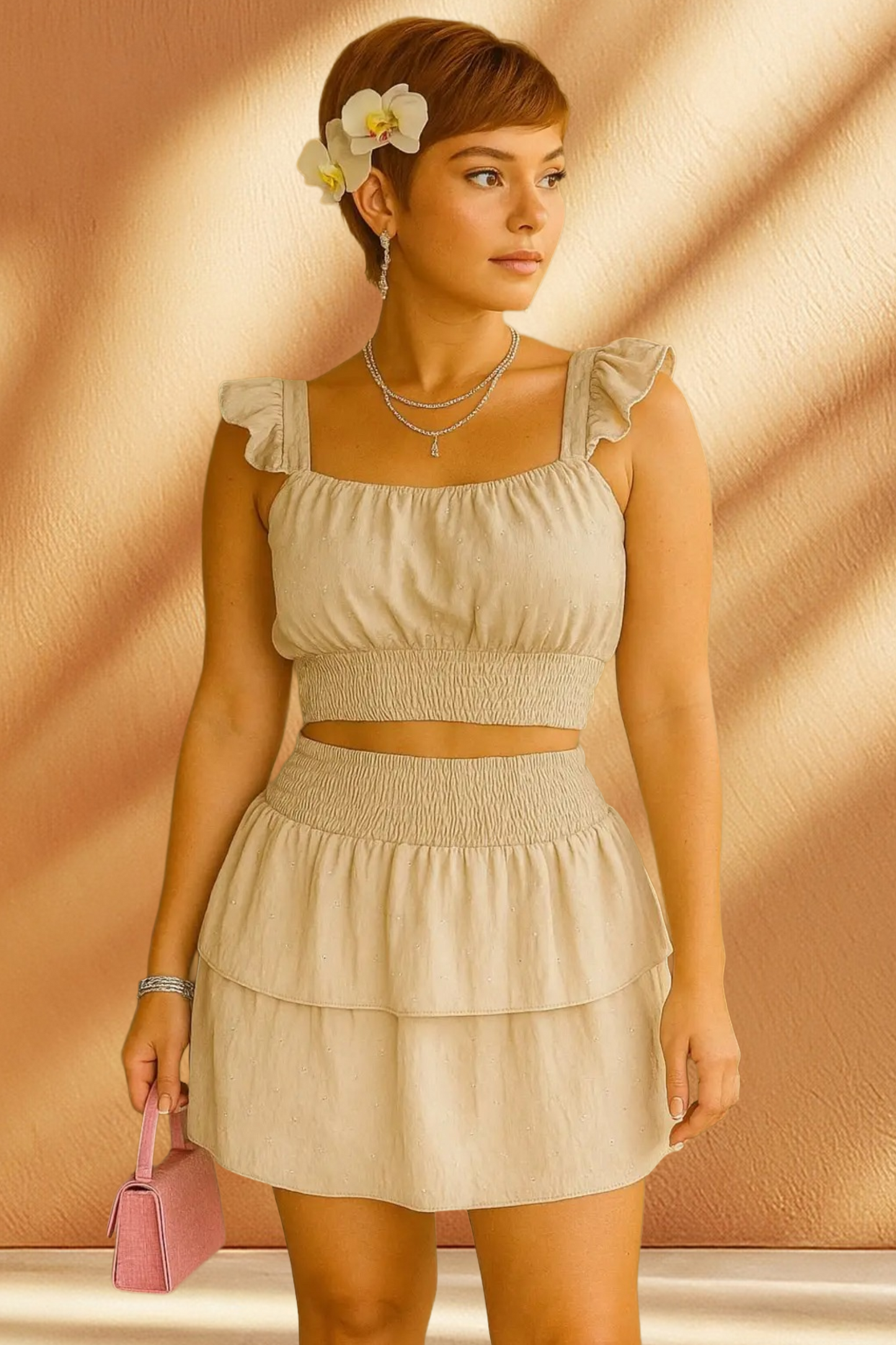 Sparkle Lenin Skirt 2 Piece Set