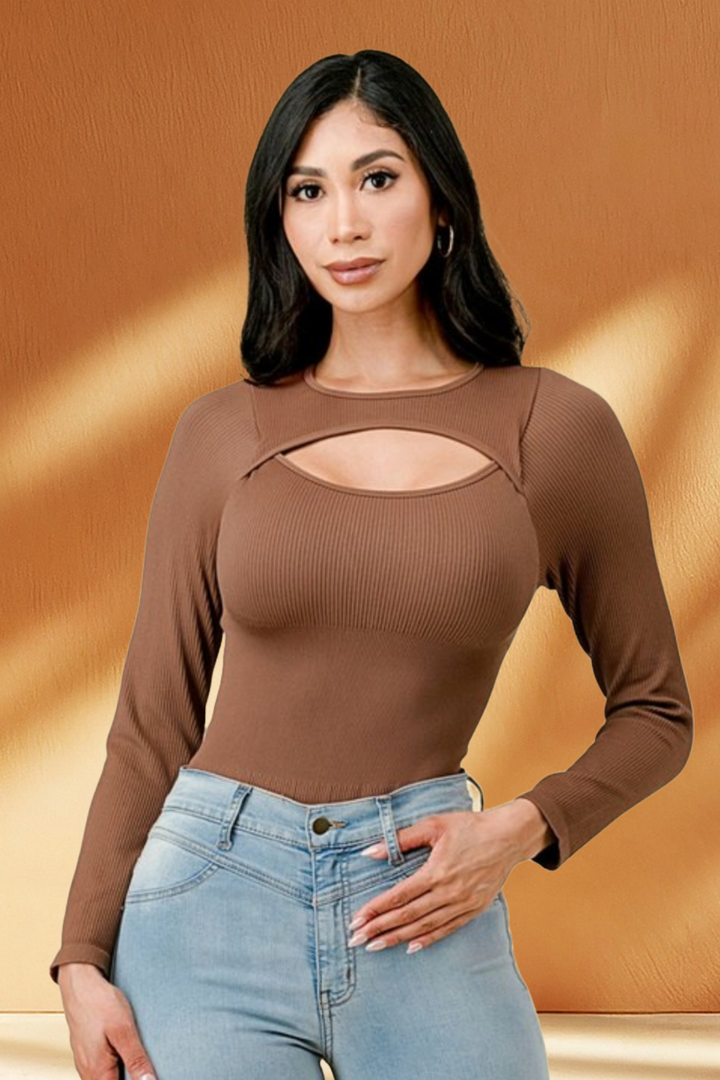 Long Sleeve Ribbed Bodysuit