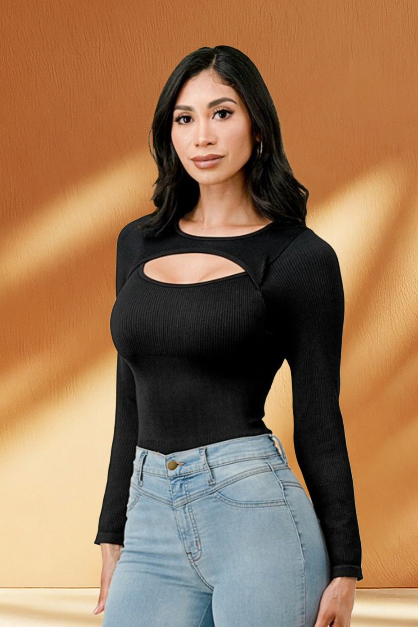 Long Sleeve Ribbed Bodysuit