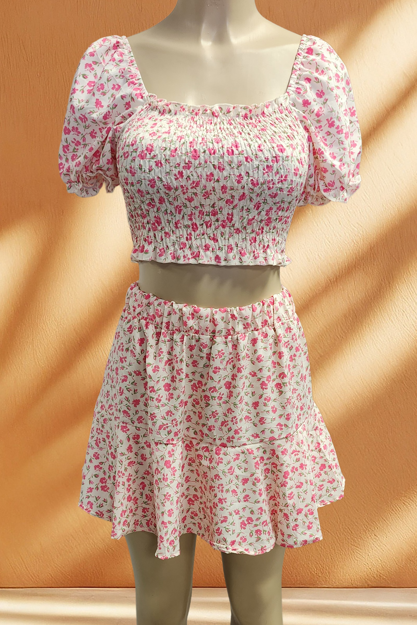 Floral Ruffle Skirt 2 Piece Set