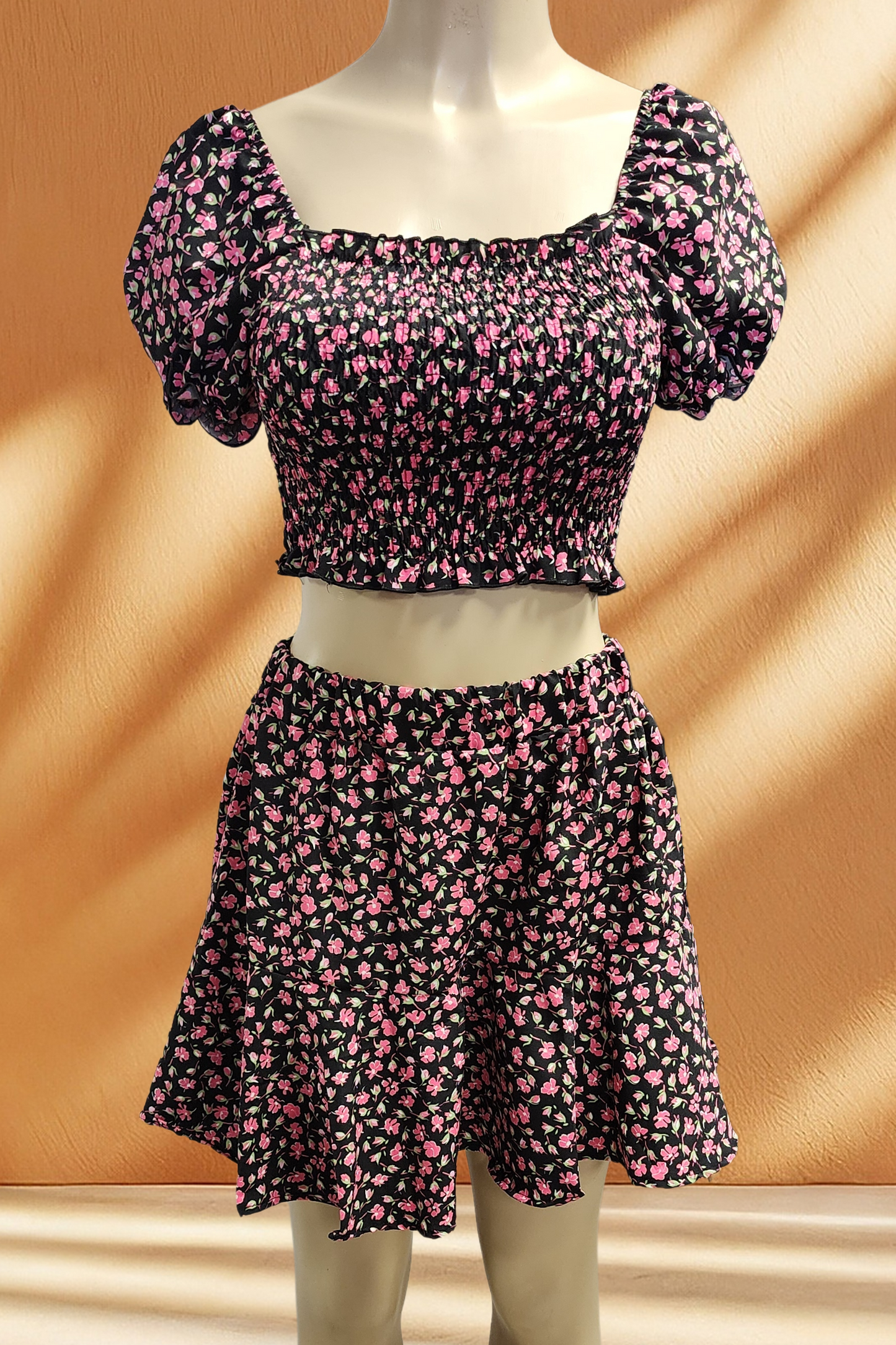 Floral Ruffle Skirt 2 Piece Set