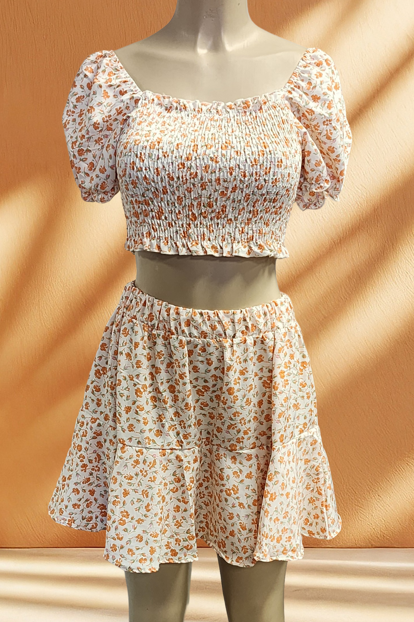 Floral Ruffle Skirt 2 Piece Set