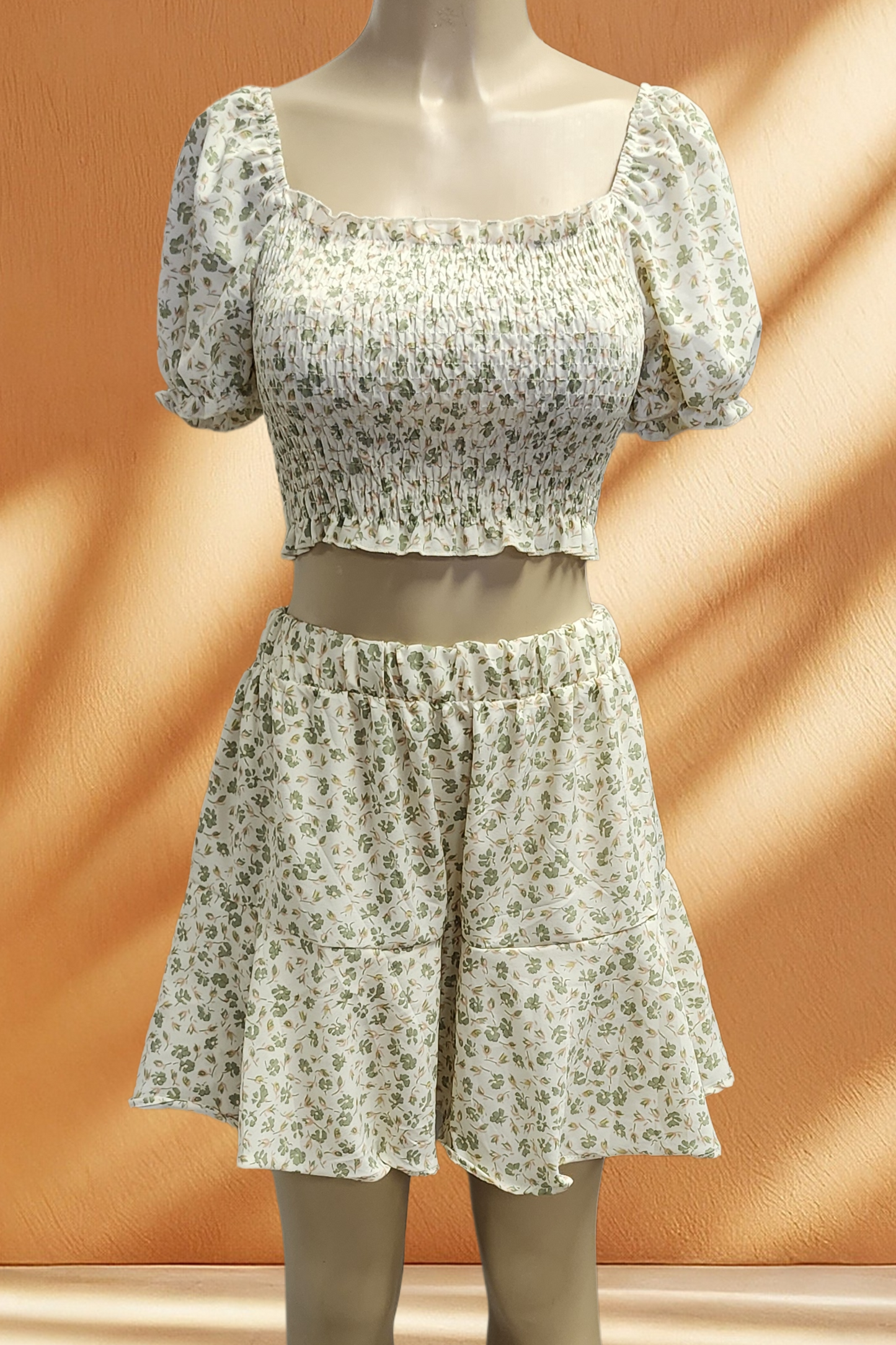 Floral Ruffle Skirt 2 Piece Set