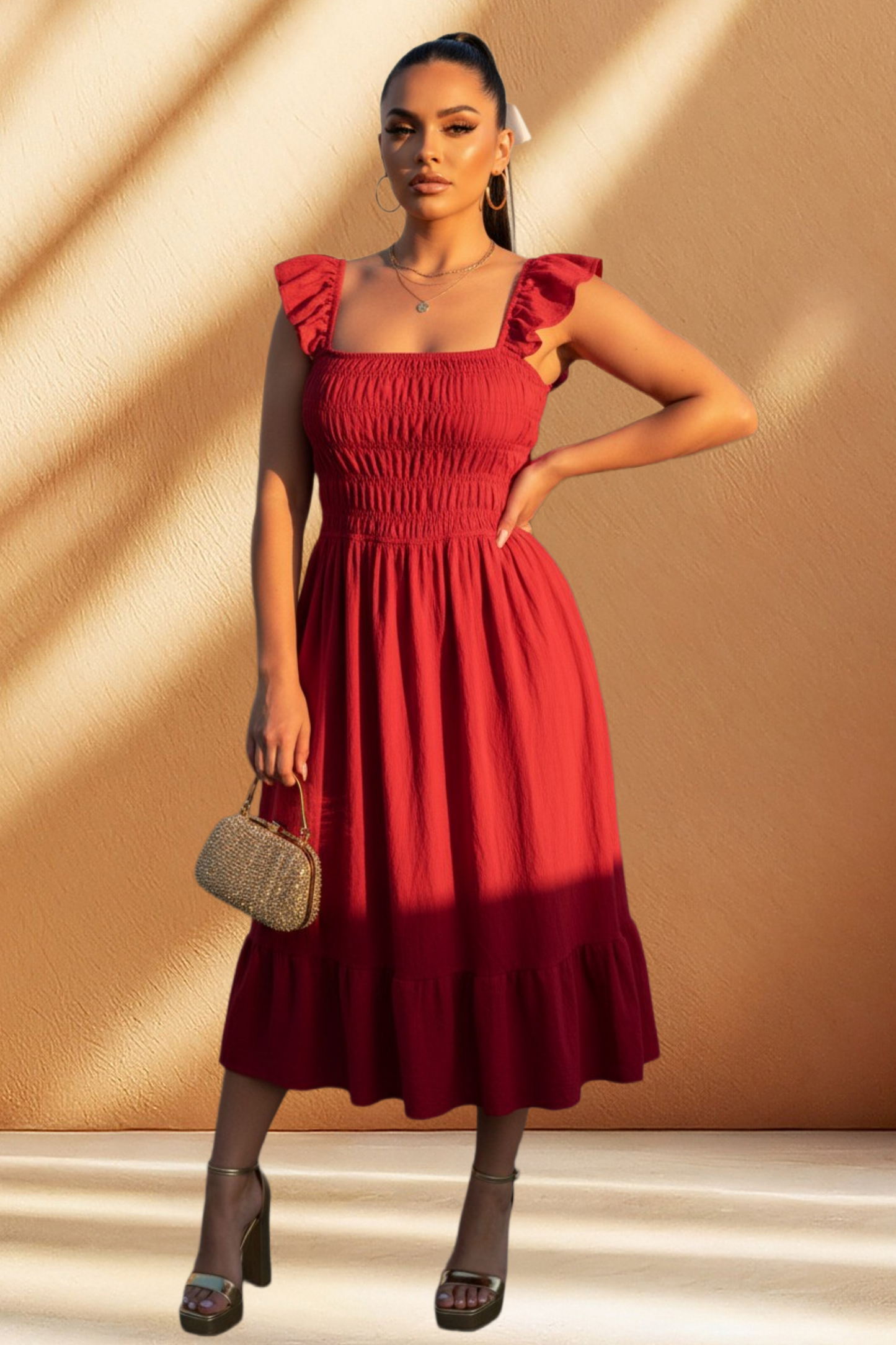 Women's Long Ruffle Dress