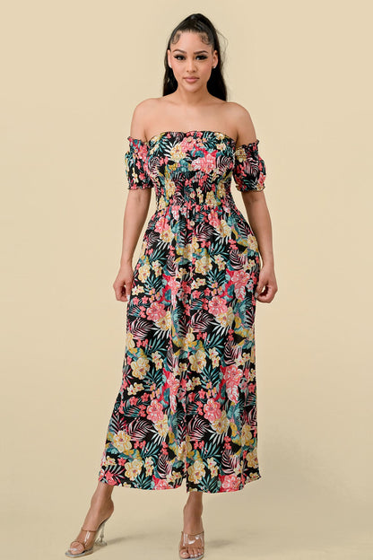 Off-the-Shoulder Floral Dress