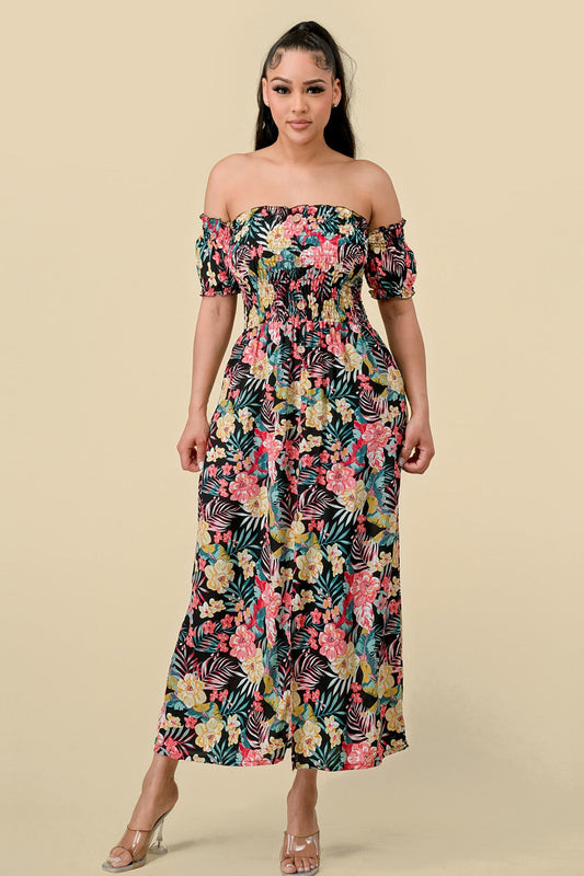Off-the-Shoulder Floral Dress