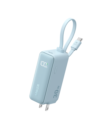 Anker Power Bank (30W, 5k,  Fusion, Built-In USB-C Cable)