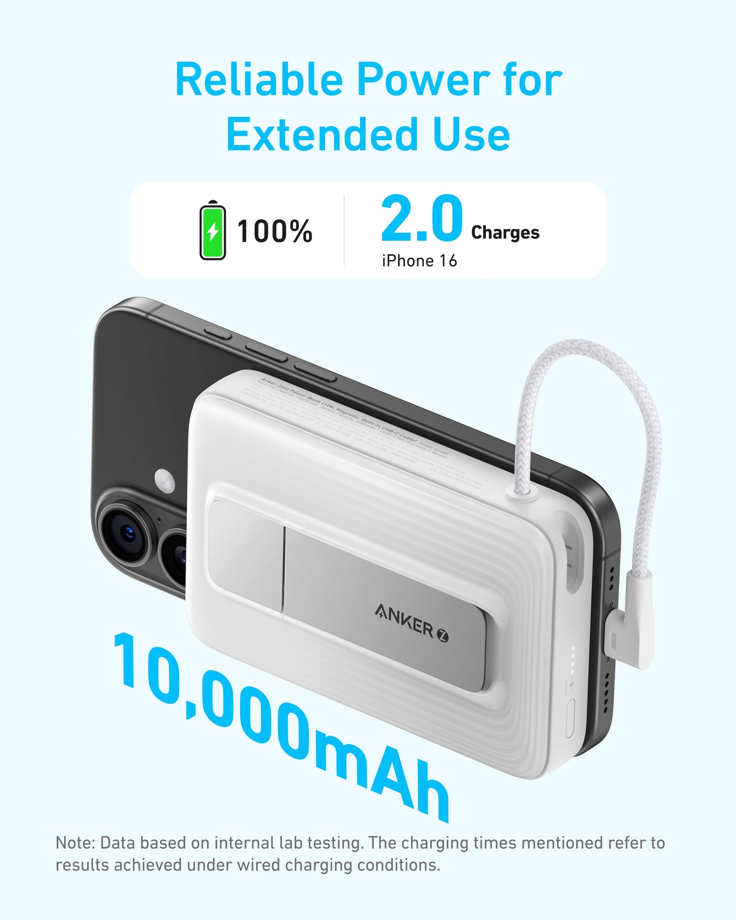 Anker Zolo Magnetic Power Bank (10K, 30W, Built-in USB-C Cable)
