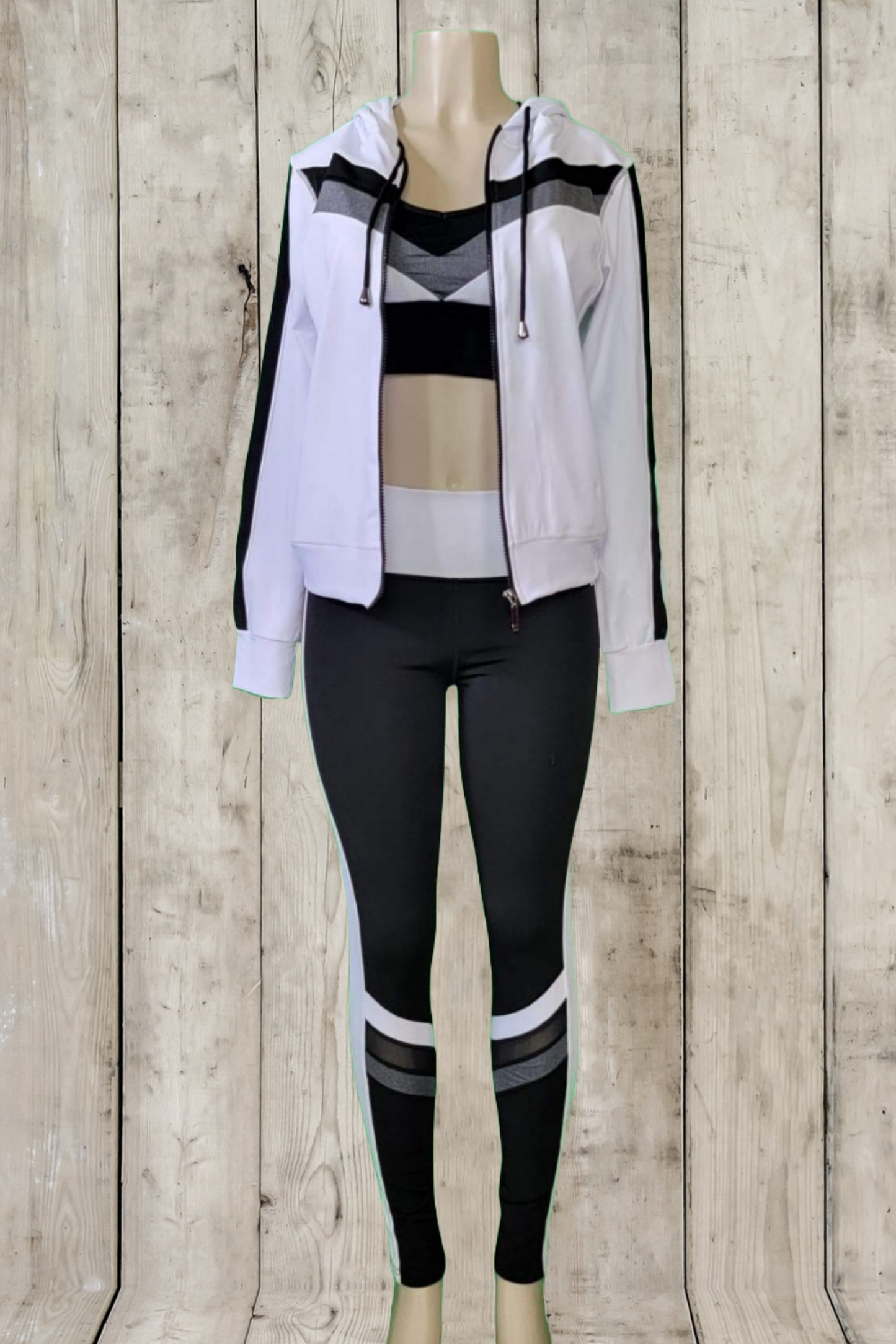 Striped Activewear 3 Piece Set