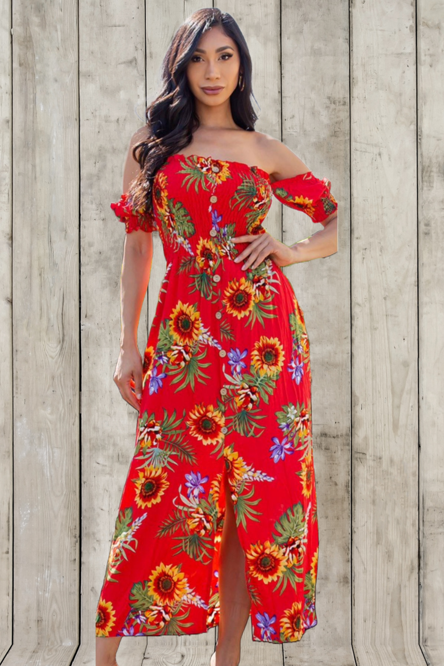 Off-the-Shoulder Floral Dress
