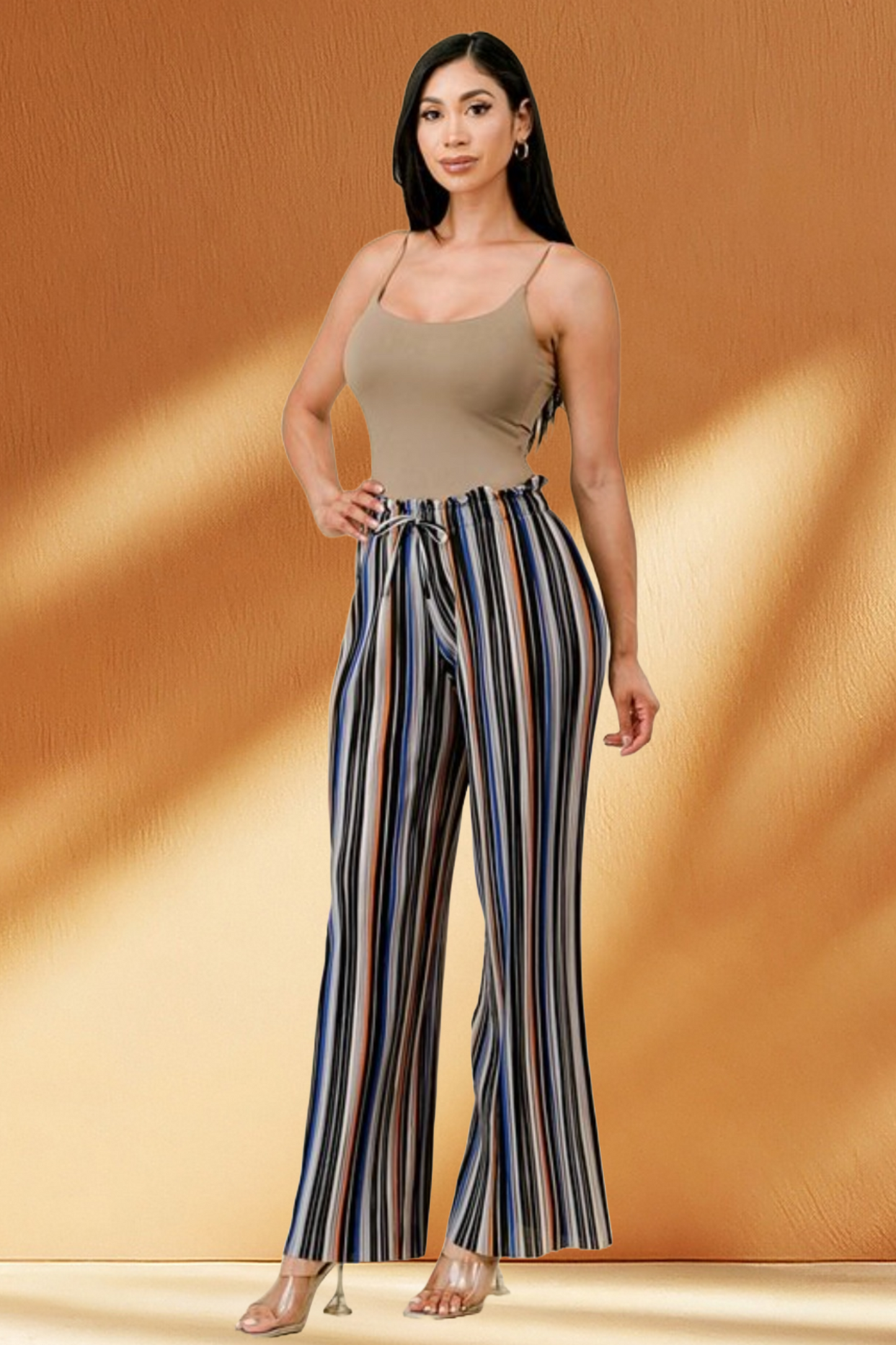 Stripe Pleated Pants