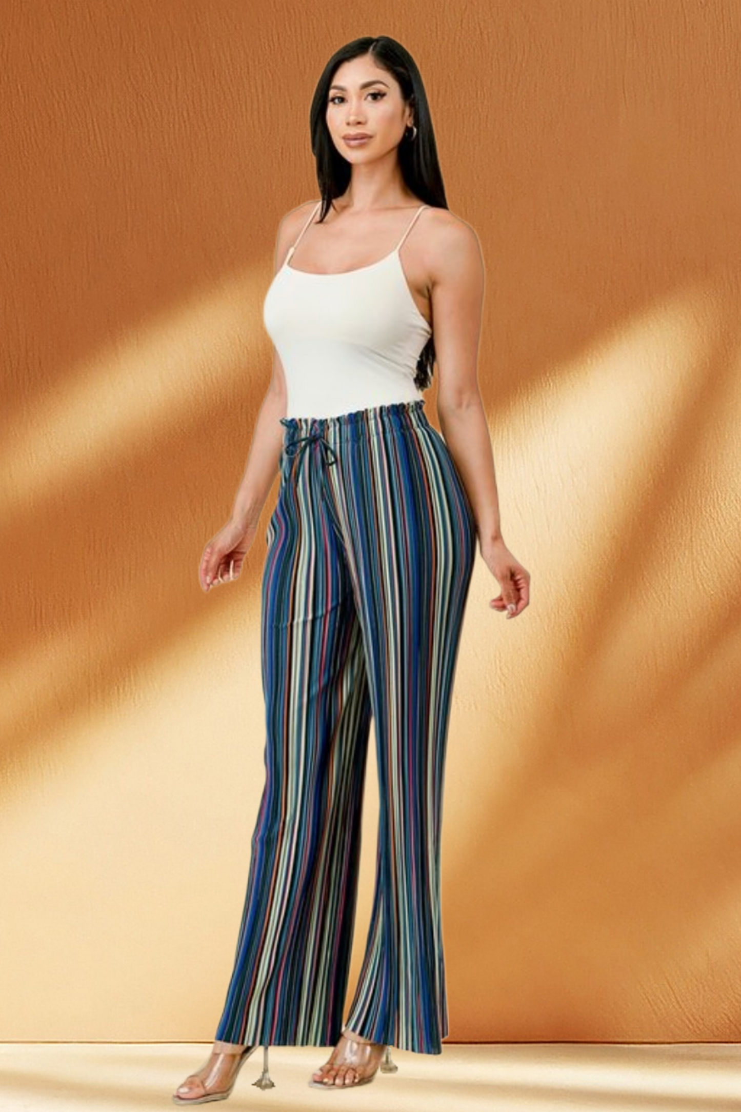 Stripe Pleated Pants