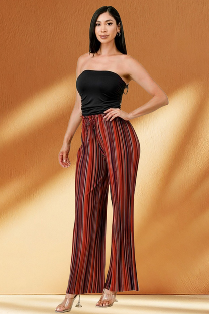 Stripe Pleated Pants