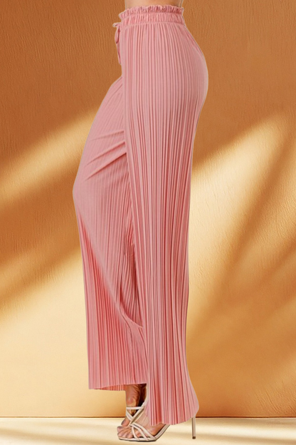 Solid Pleated Pants