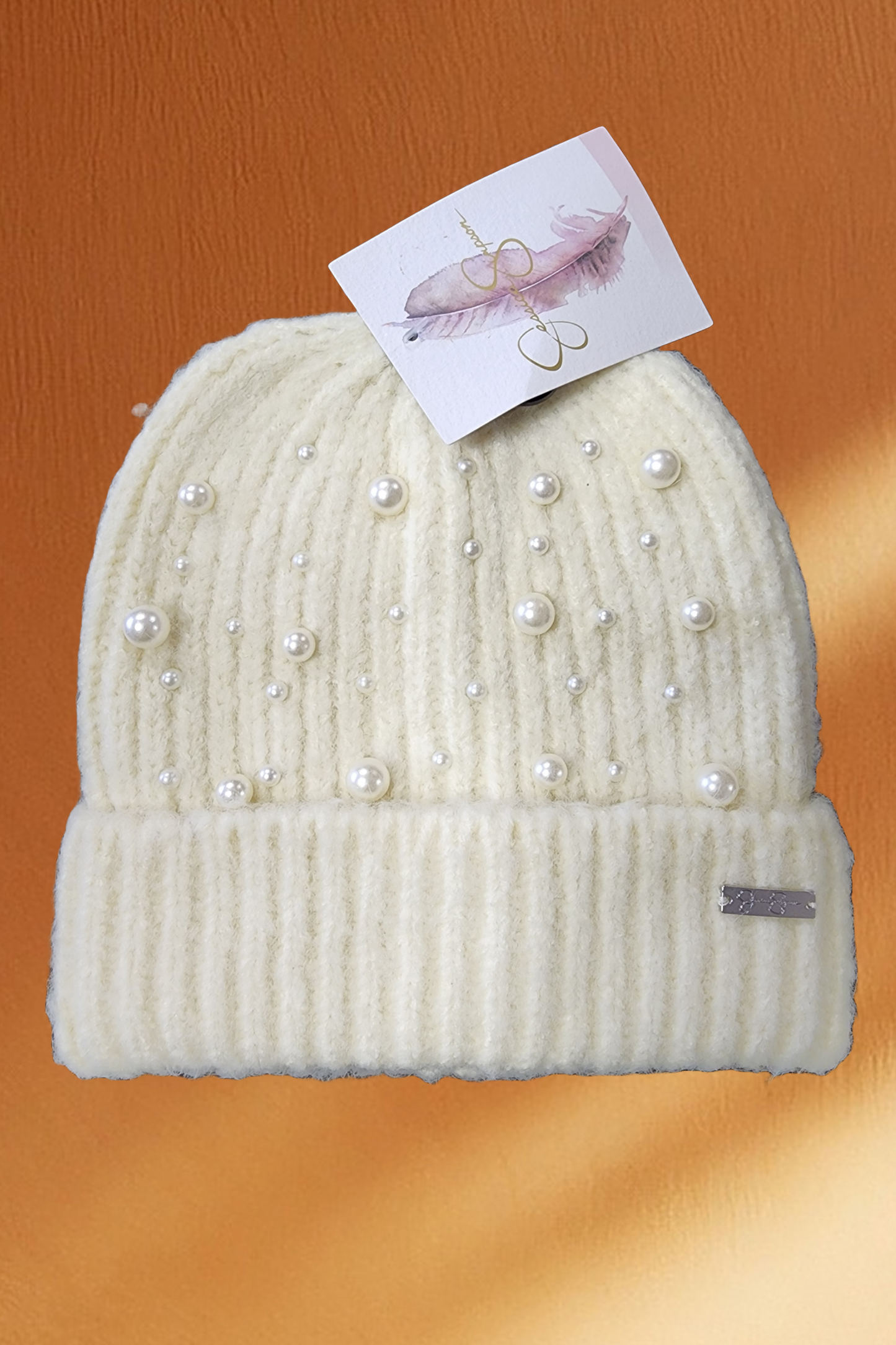 JS Women's Pearl Knit Beanie