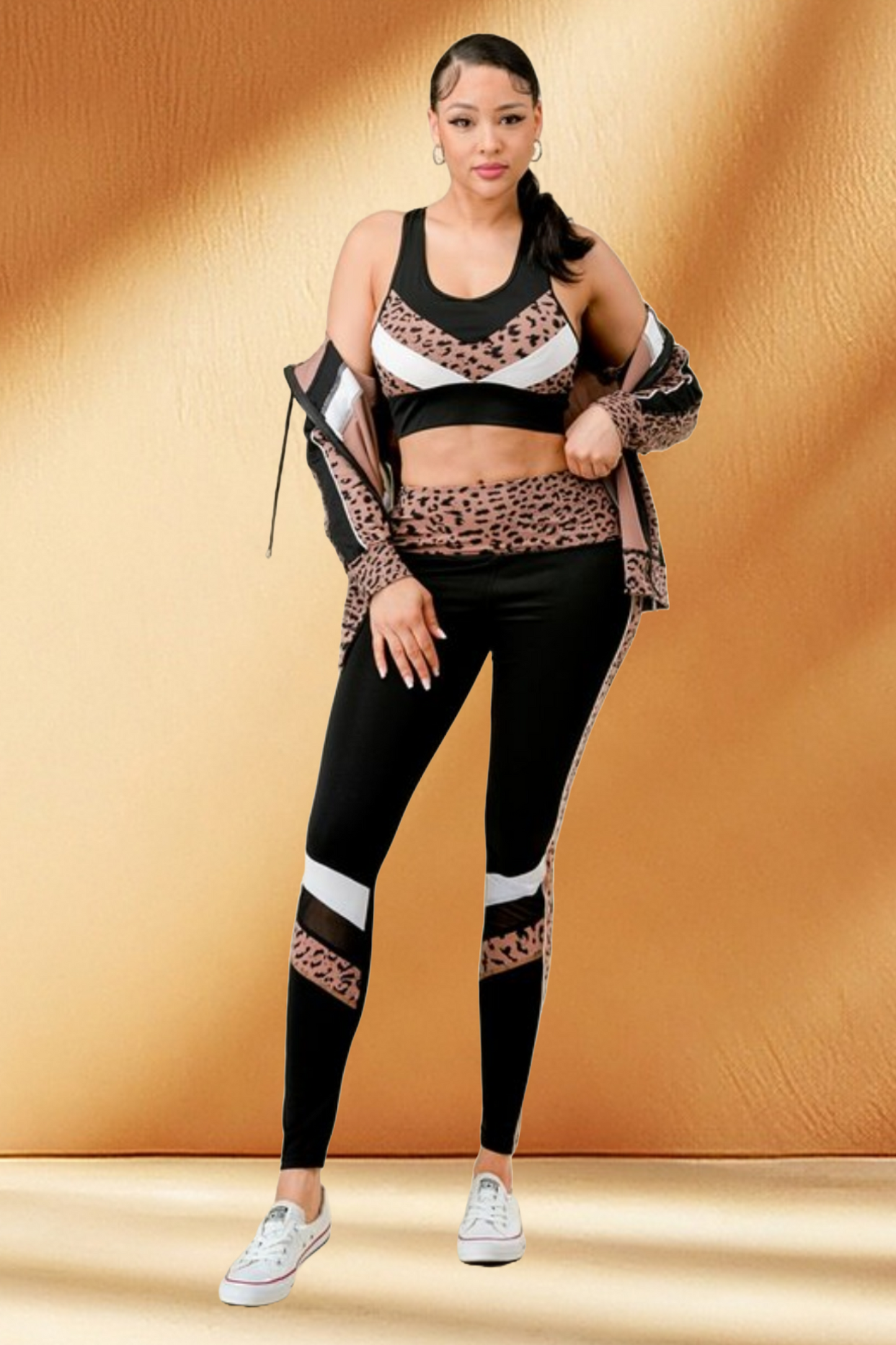 Animal Print Activewear 3 Piece Set