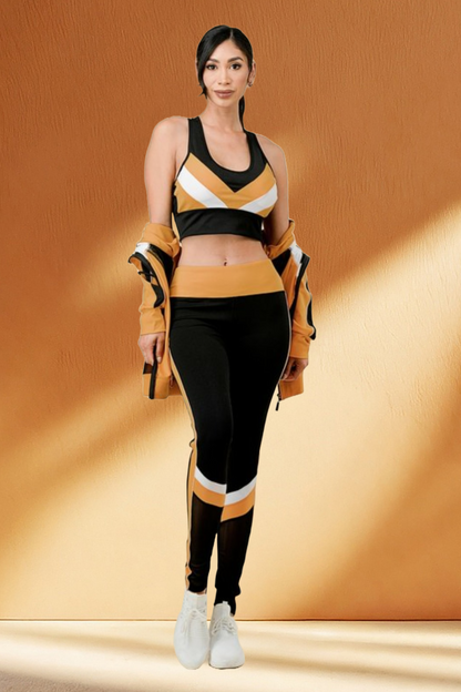 Striped Activewear 3 Piece Set