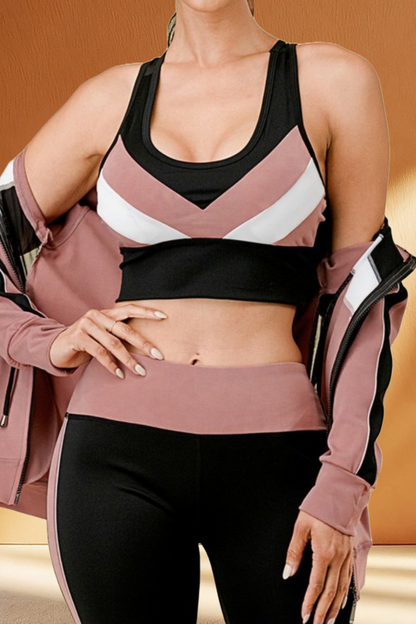 Striped Activewear 3 Piece Set