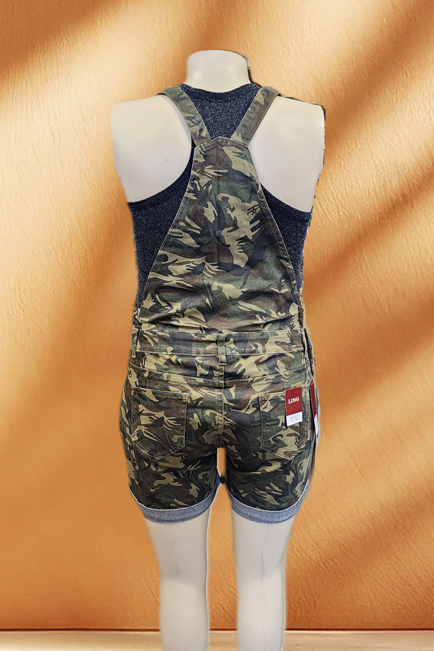 Camouflage Plus Size Shorts Overall