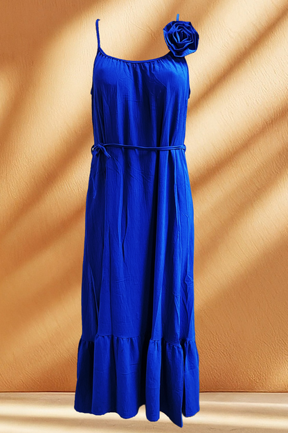 Women's Flowy Summer Spaghetti Strap Maxi Loose Dress