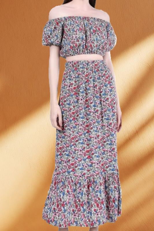 Floral 2 Piece skirt set