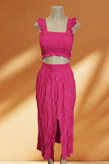 Ruffle Long Skirt Set