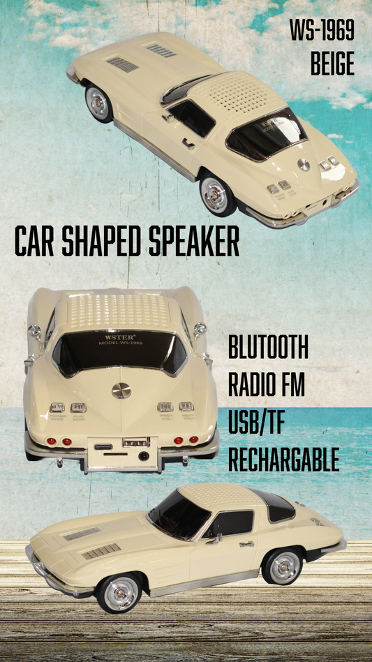 WS-1969 Chevrolet Corvette Car Shaped Bluetooth Speaker with TF USB FM AUX TWS
