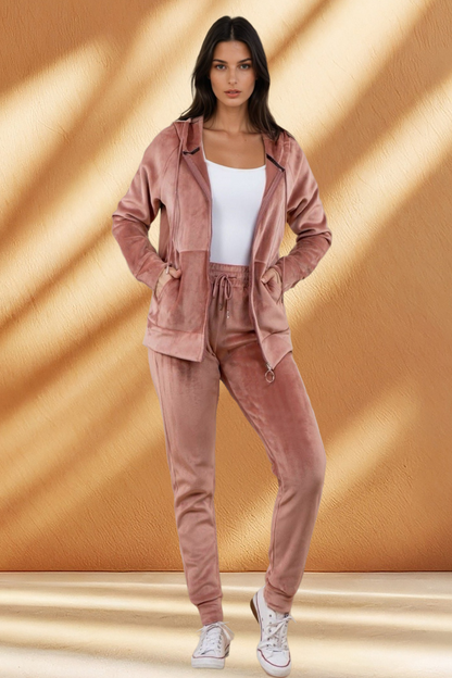 Women's Velour Jogger Set with Think Fleece-lined