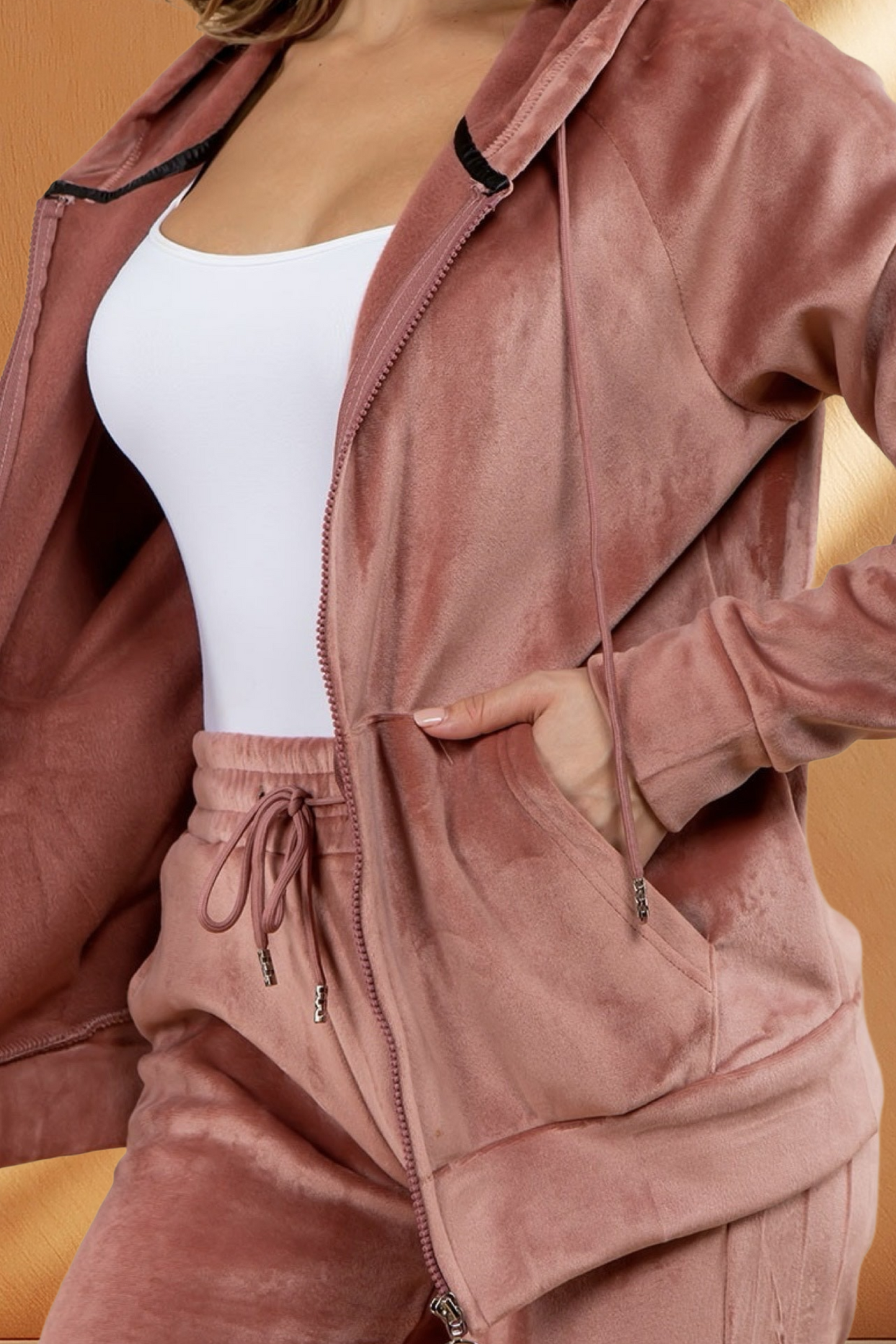 Women's Velour Jogger Set with Think Fleece-lined