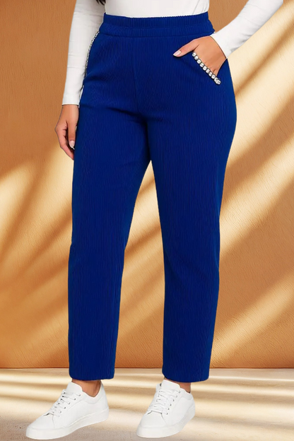 Corduroy Fleece Pants with Pearls