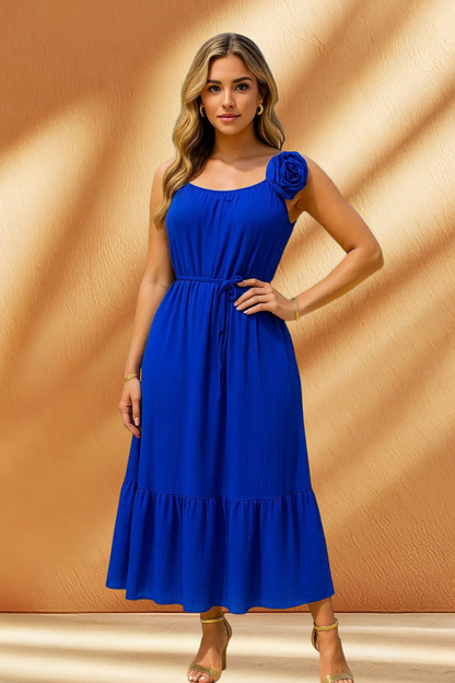 Women's Flowy Summer Spaghetti Strap Maxi Loose Dress