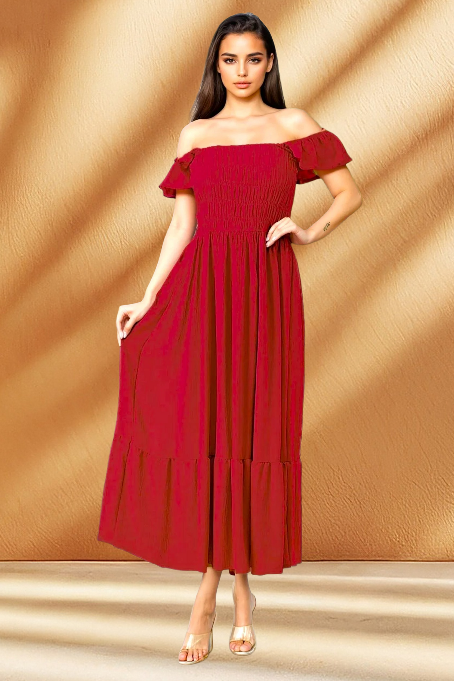 Women's Long Ruffle Dress